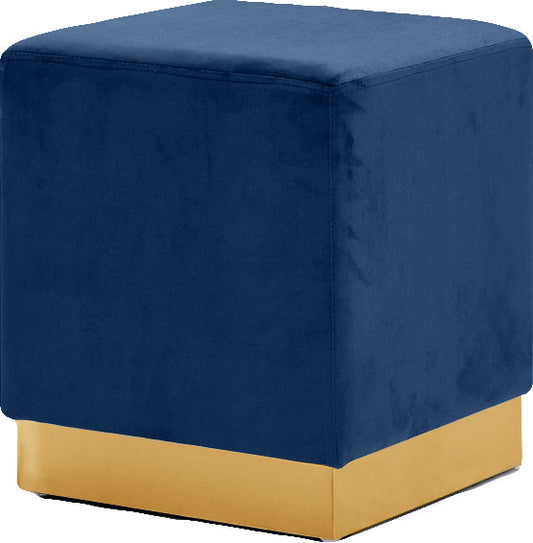 Jax Navy Velvet Ottoman/Stool