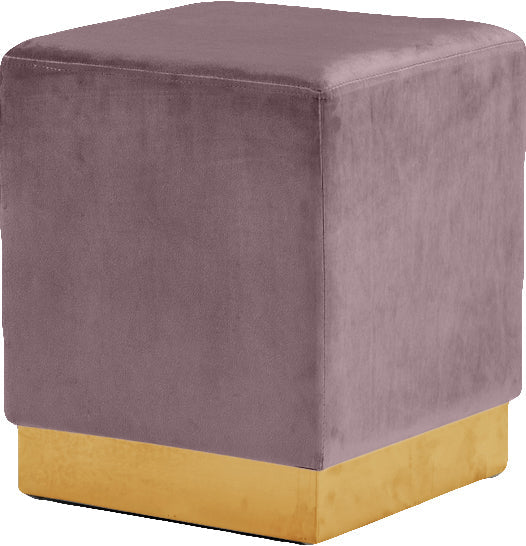 Jax Pink Velvet Ottoman/Stool