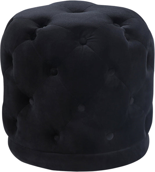 Harper Black Velvet Ottoman/Stool