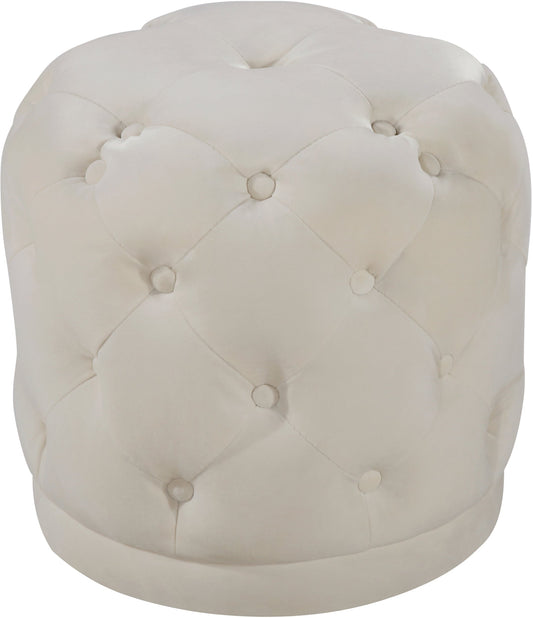 Harper Cream Velvet Ottoman/Stool