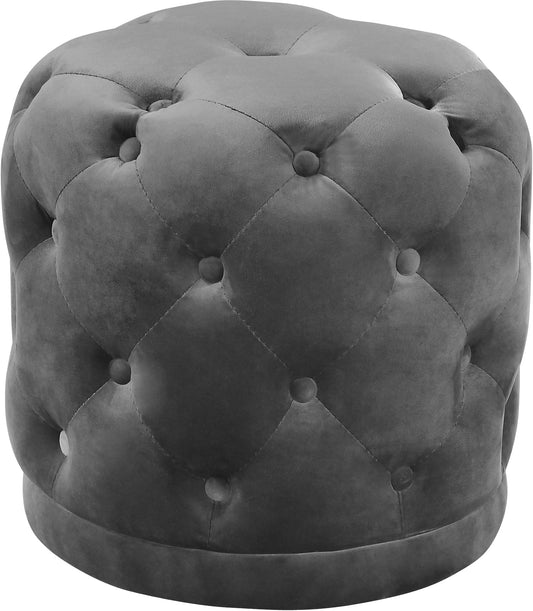 Harper Grey Velvet Ottoman/Stool