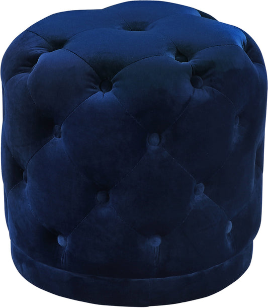 Harper Navy Velvet Ottoman/Stool