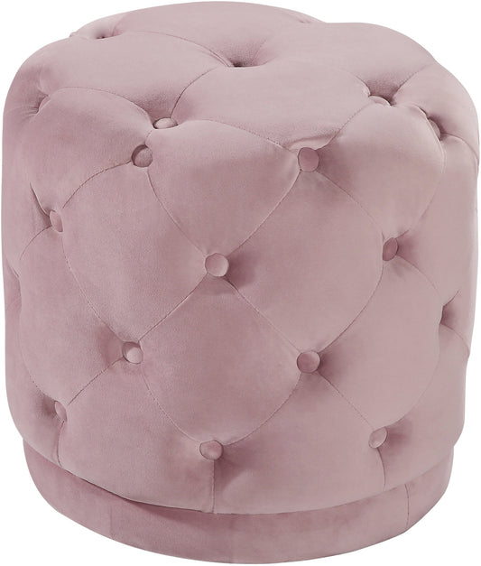 Harper Pink Velvet Ottoman/Stool