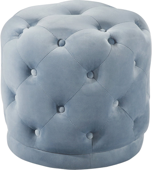 Harper Sky Blue Velvet Ottoman/Stool