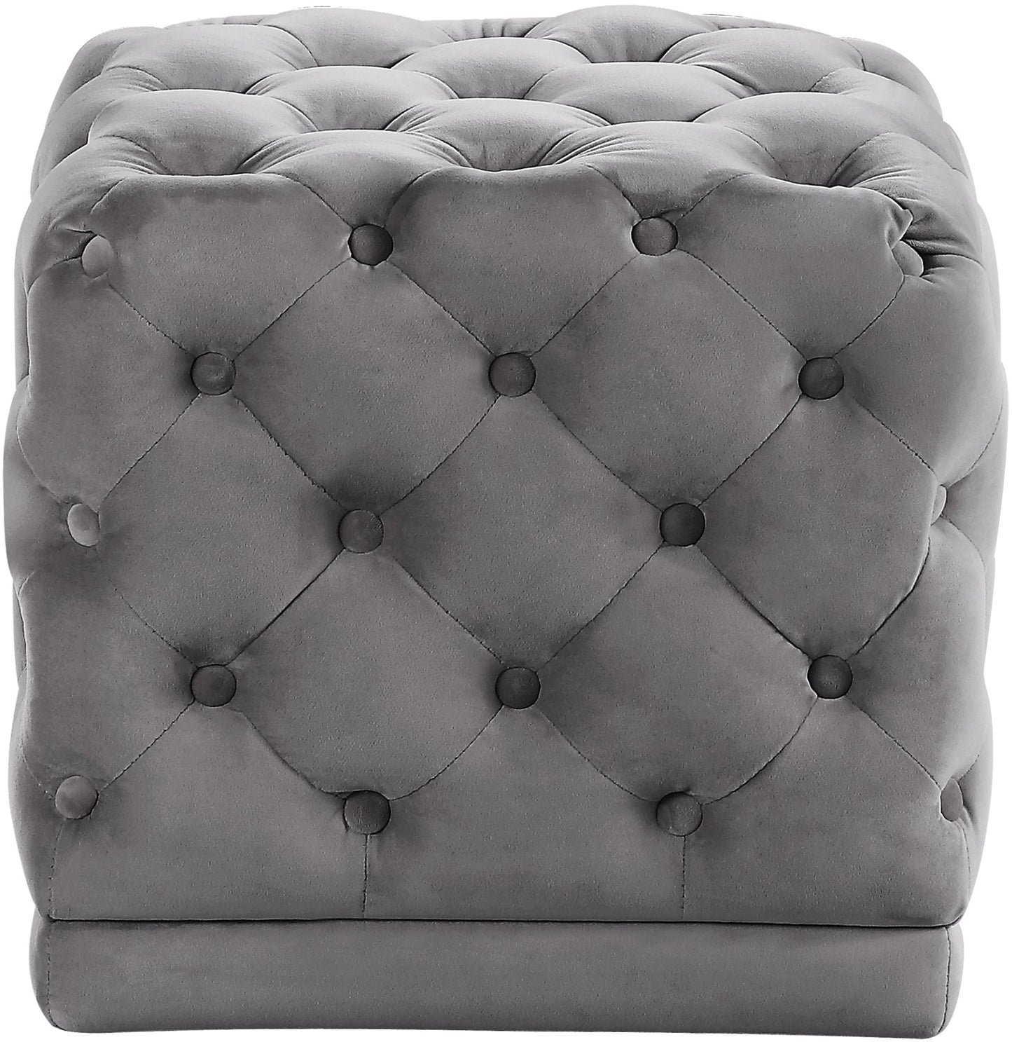 Stella Grey Velvet Ottoman/Stool