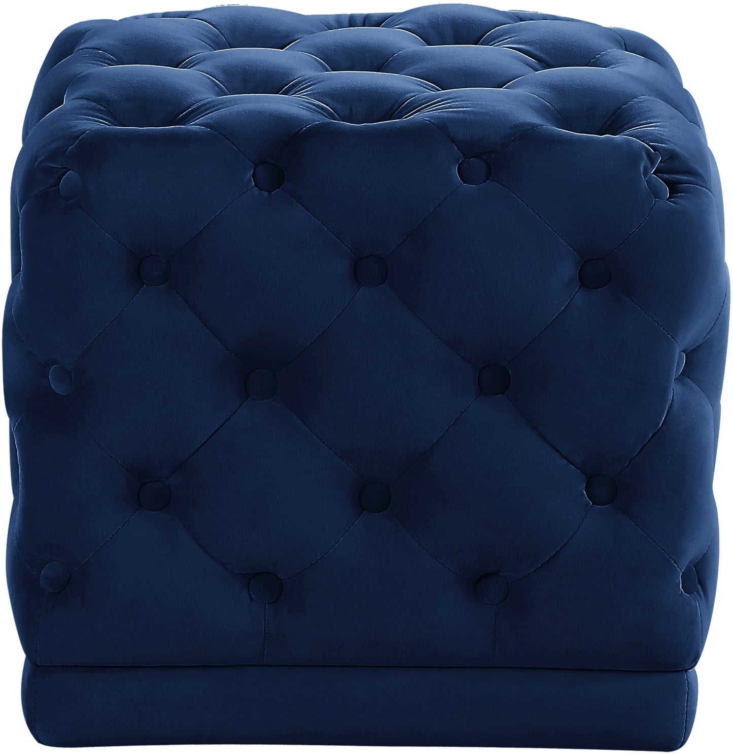 Stella Navy Velvet Ottoman/Stool