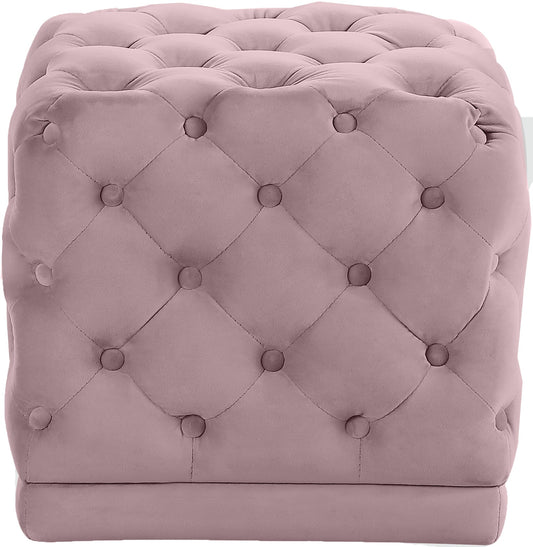 Stella Pink Velvet Ottoman/Stool