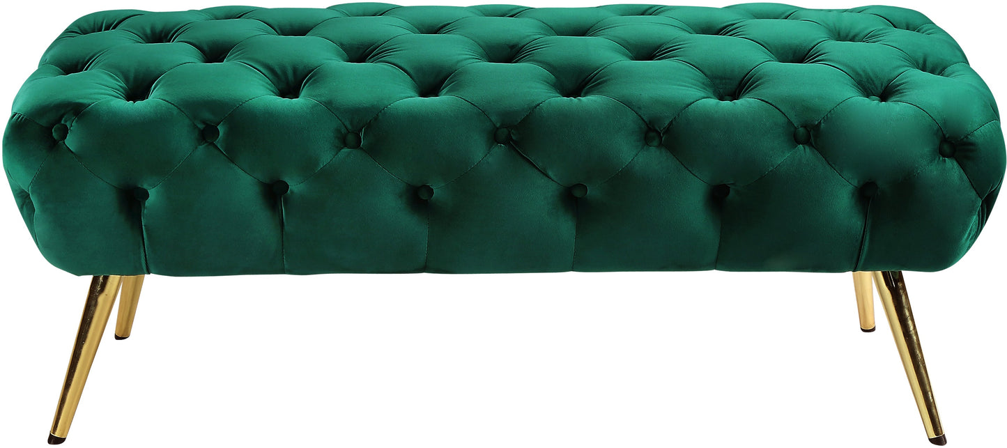 Amara Green Velvet Bench