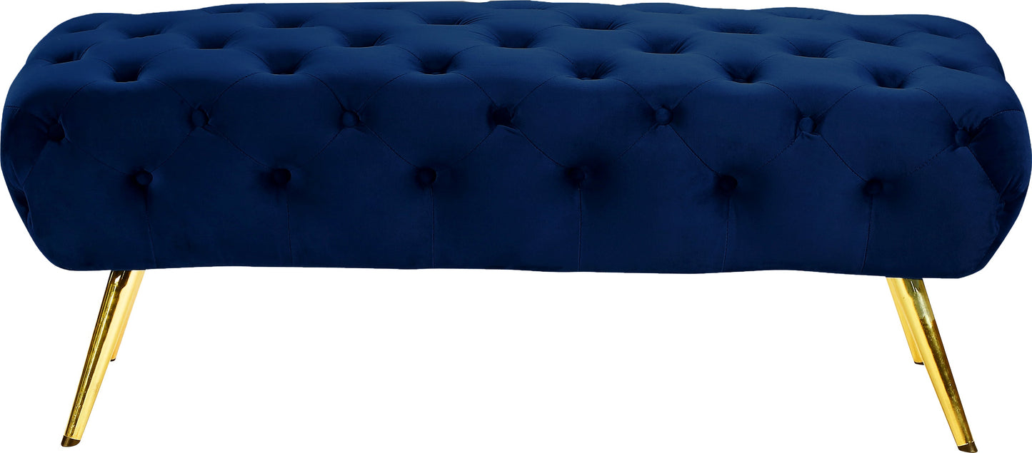 Amara Navy Velvet Bench