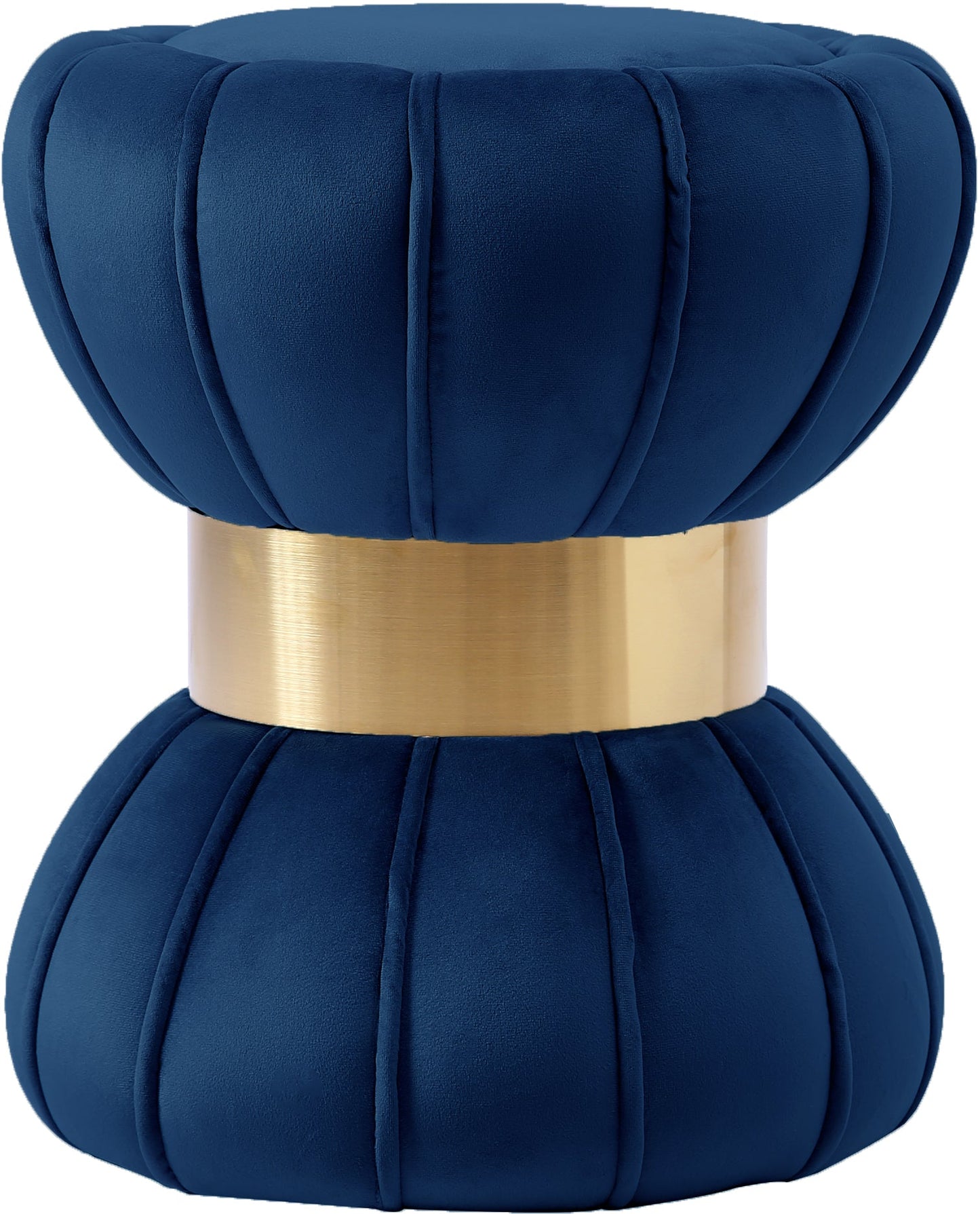 Vino Navy Velvet Ottoman/Stool