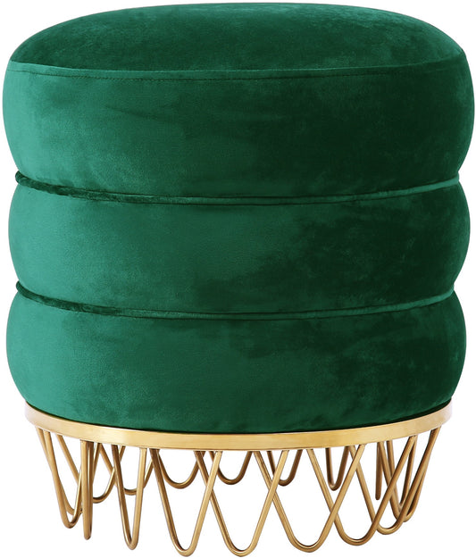 Revolve Green Velvet Ottoman/Stool