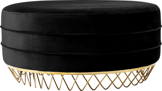 Revolve Black Velvet Ottoman/Coffee Table