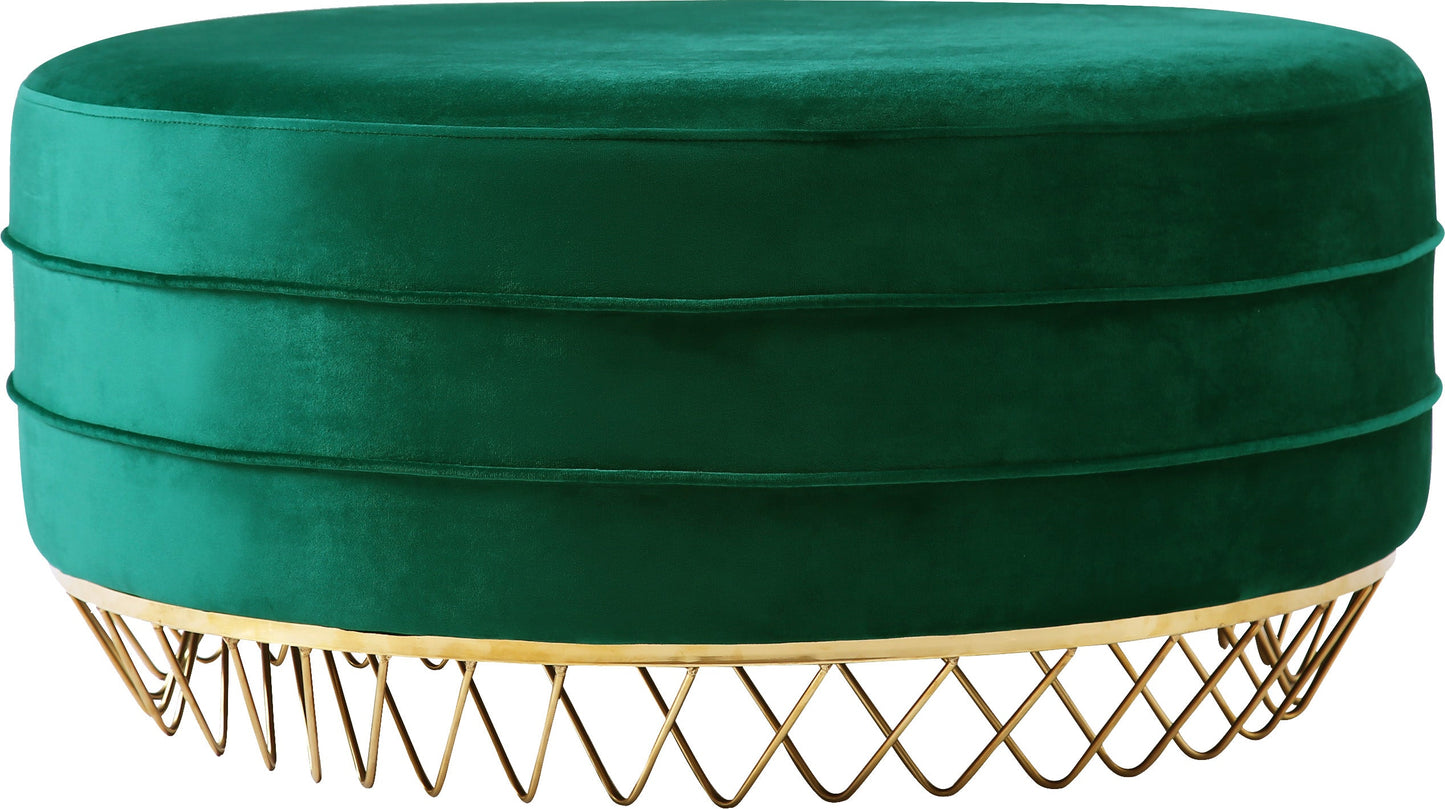 Revolve Green Velvet Ottoman/Coffee Table