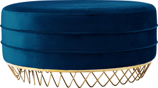 Revolve Navy Velvet Ottoman/Coffee Table