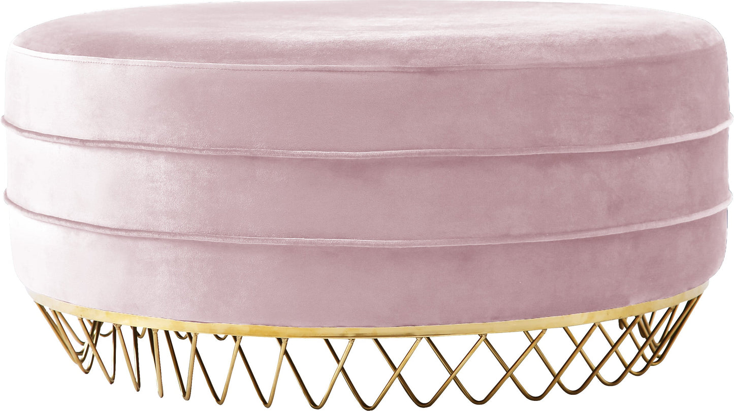 Revolve Pink Velvet Ottoman/Coffee Table