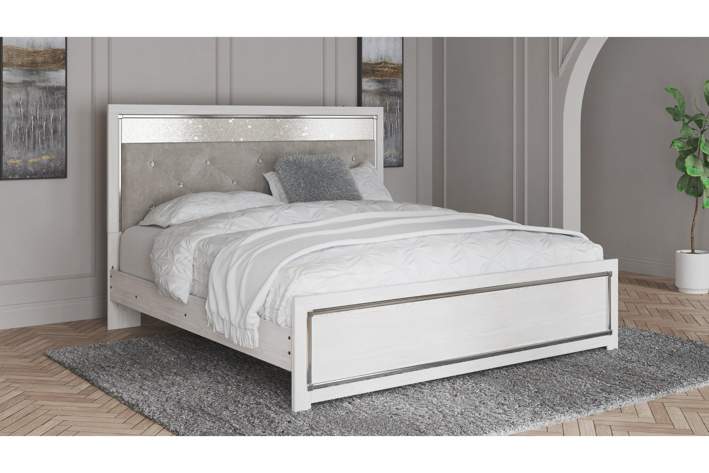 Altyra White Panel Beds