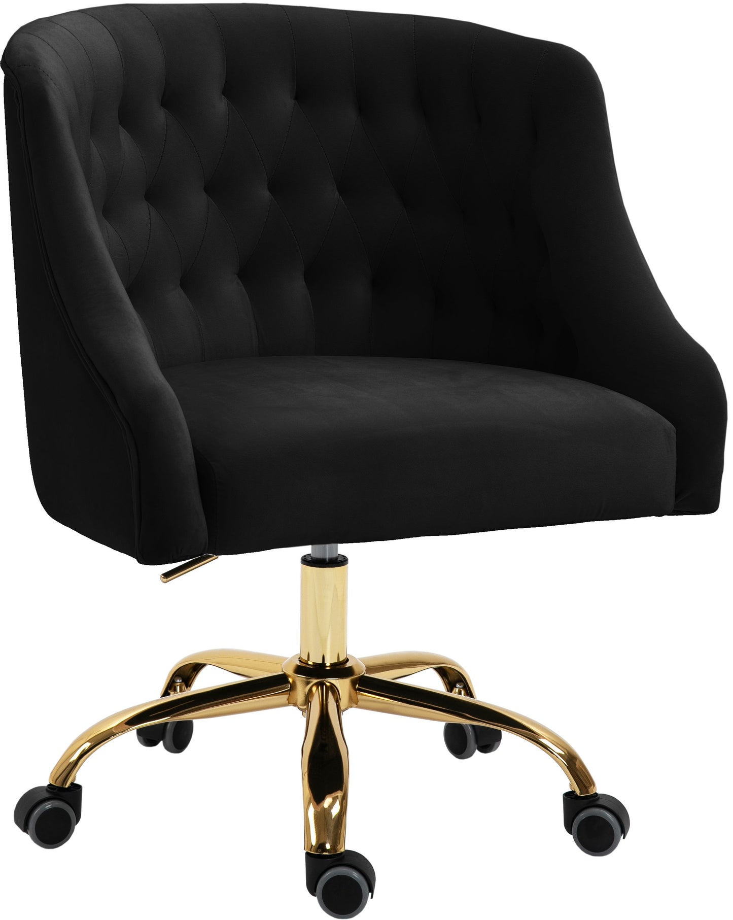 Arden Black Velvet Office Chair