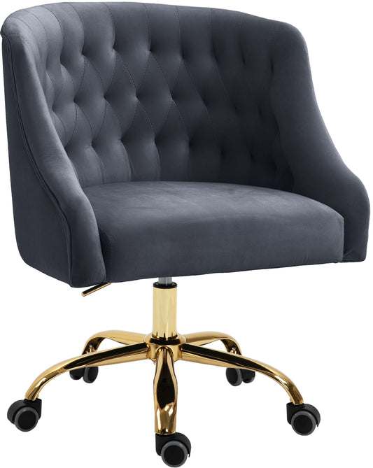 Arden Grey Velvet Office Chair