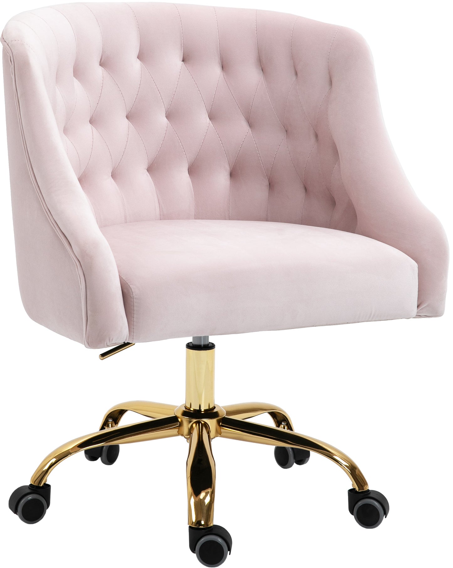 Arden Pink Velvet Office Chair