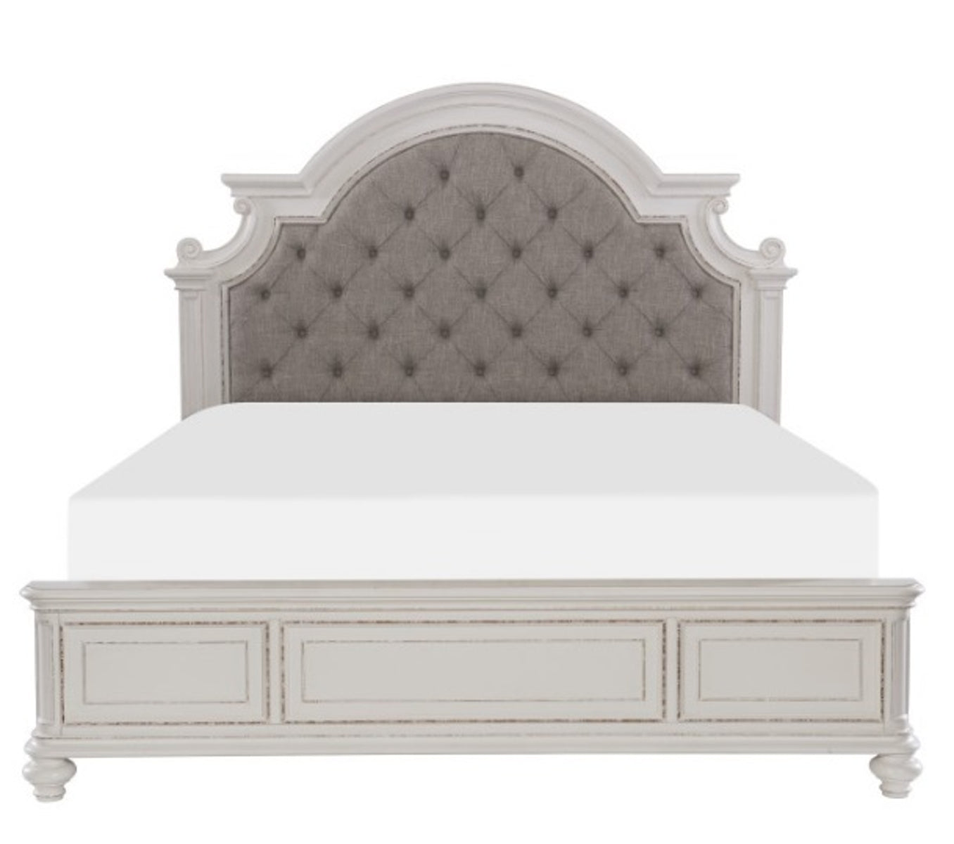 Homelegance Baylesford Queen Upholstered Panel Bed in Antique White 1624W-1* image