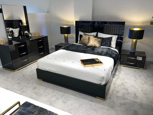 4 PC Black Bedroom Set