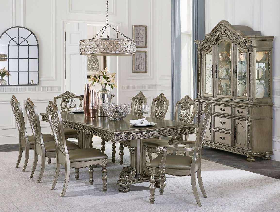 Homelegance Catalonia Dining Table in Platinum Gold 1824PG-112* image