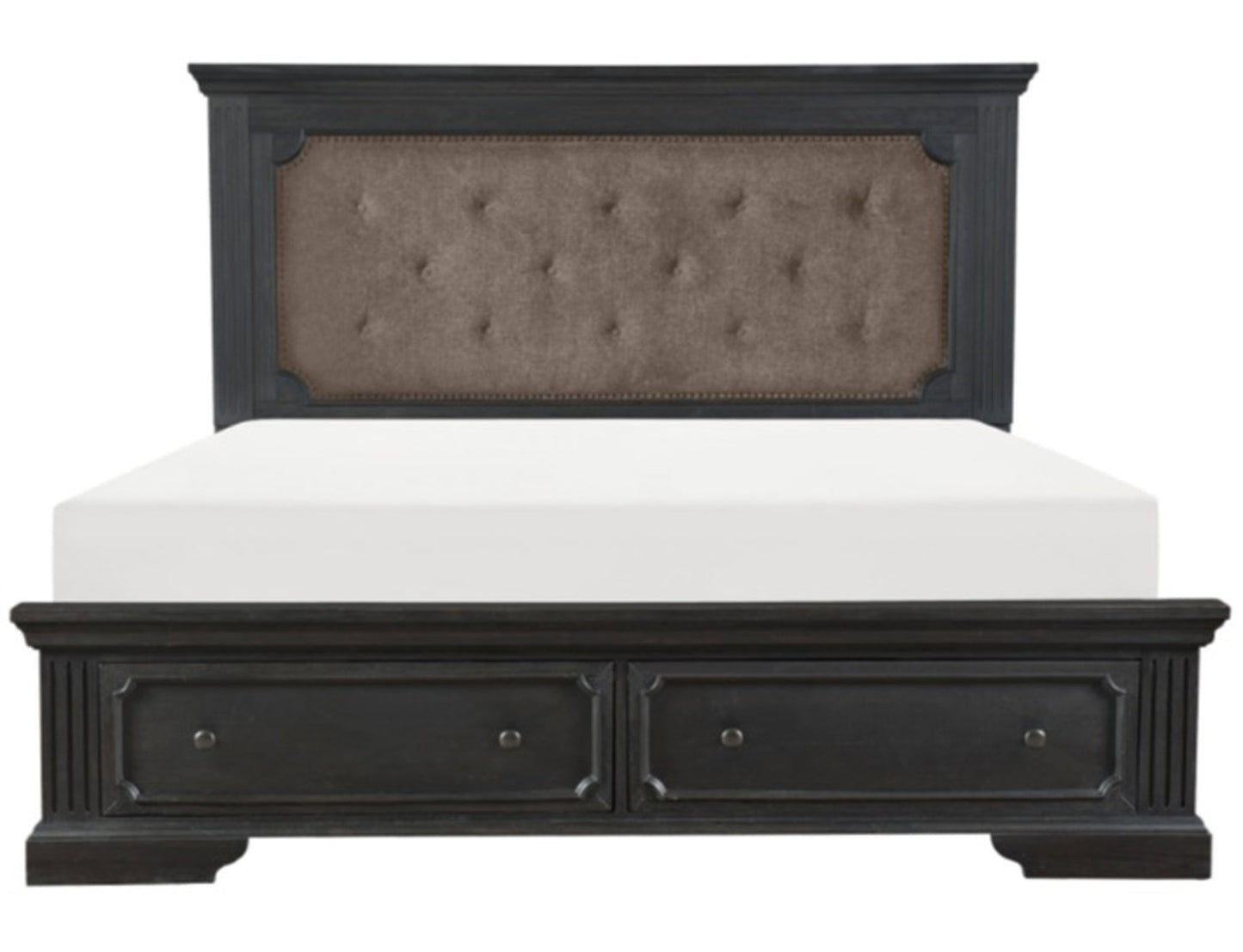 Homelegance Bolingbrook Queen Upholstered Storage Platform Bed in Coffee 1647-1* image