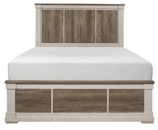 Homelegance Arcadia Queen Panel Bed in White & Weathered Gray 1677-1* image