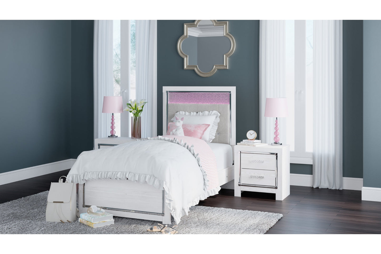 Altyra White Panel Bedroom Set