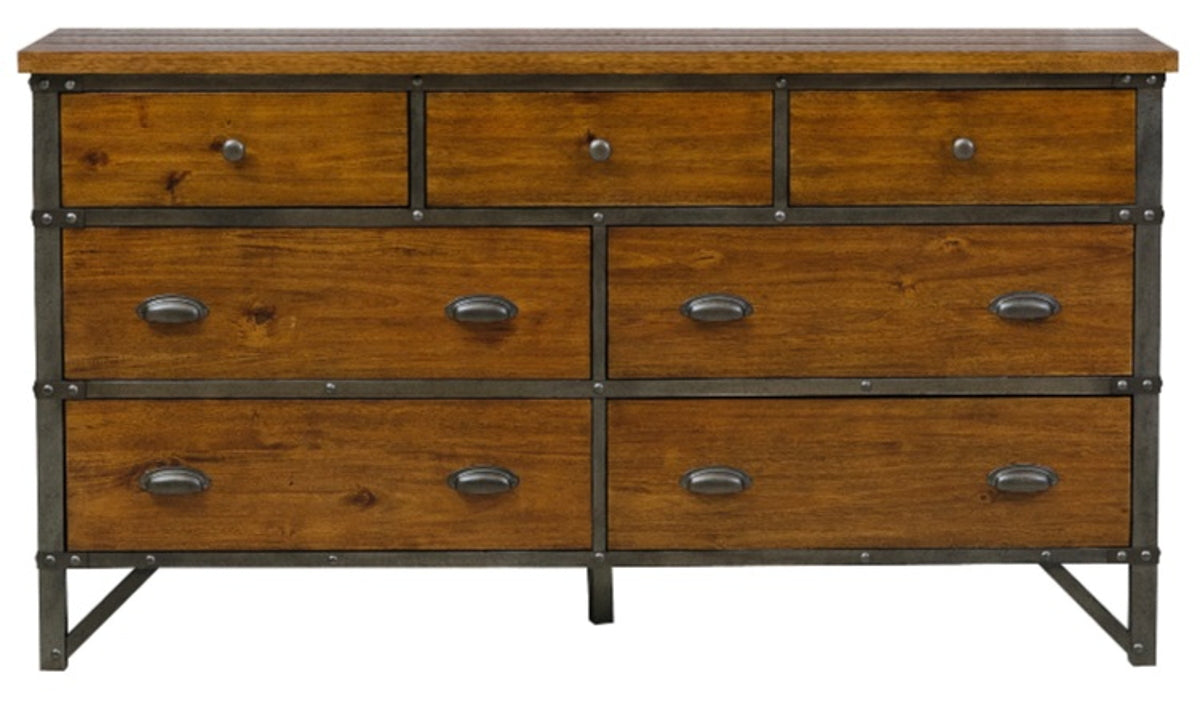 Homelegance Holverson Dresser in Rustic Brown & Gunmetal 1715-5 image