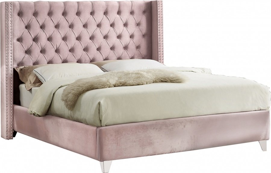 Aiden Velvet Bed Q/K