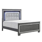 Allura Gray LED Upholstered Panel Bedroom Set