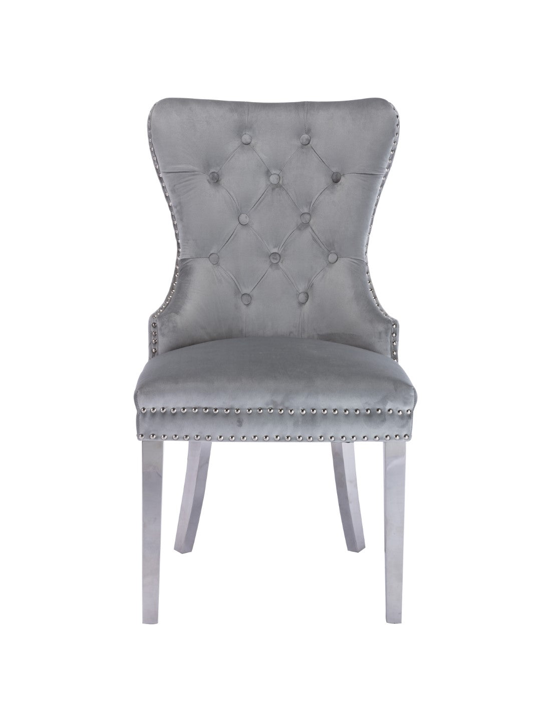 Simba Stainless Steel 2 Piece Chair Finish with Velvet Fabric