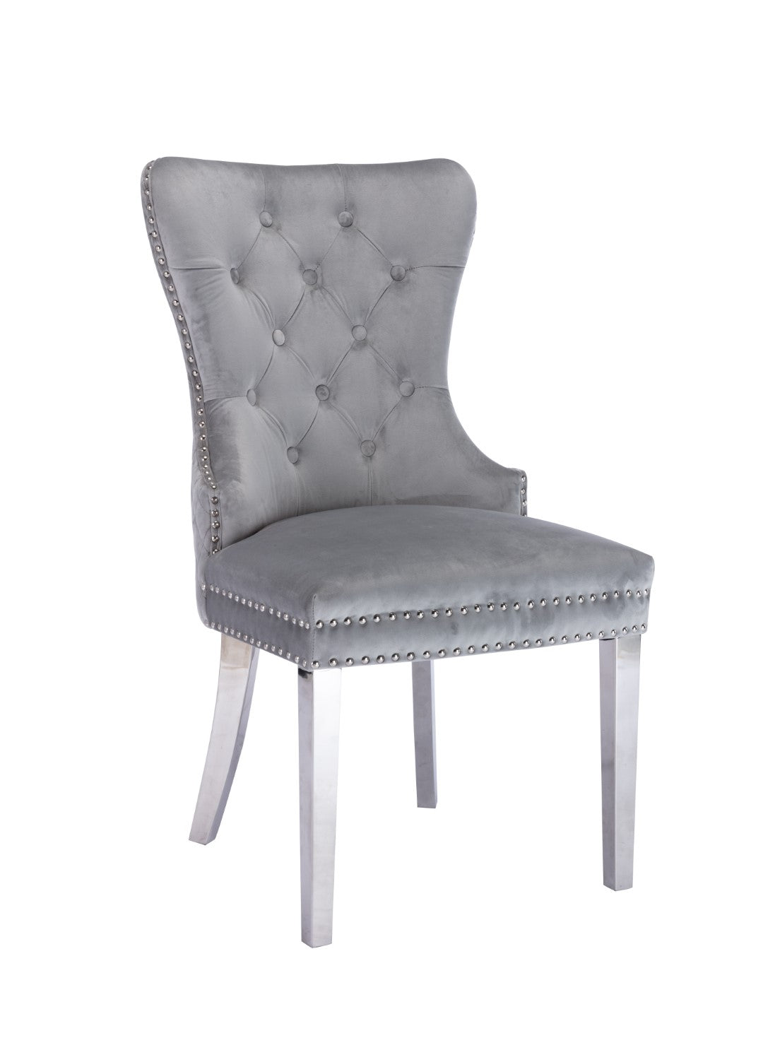 Simba Stainless Steel 2 Piece Chair Finish with Velvet Fabric