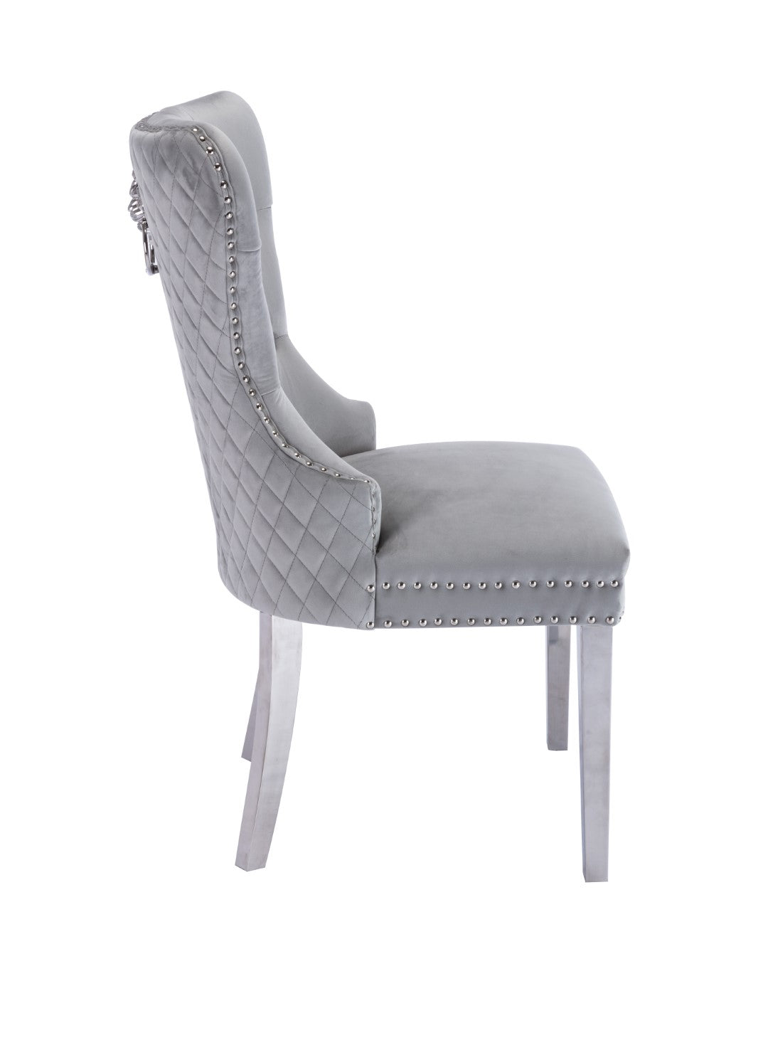 Simba Stainless Steel 2 Piece Chair Finish with Velvet Fabric