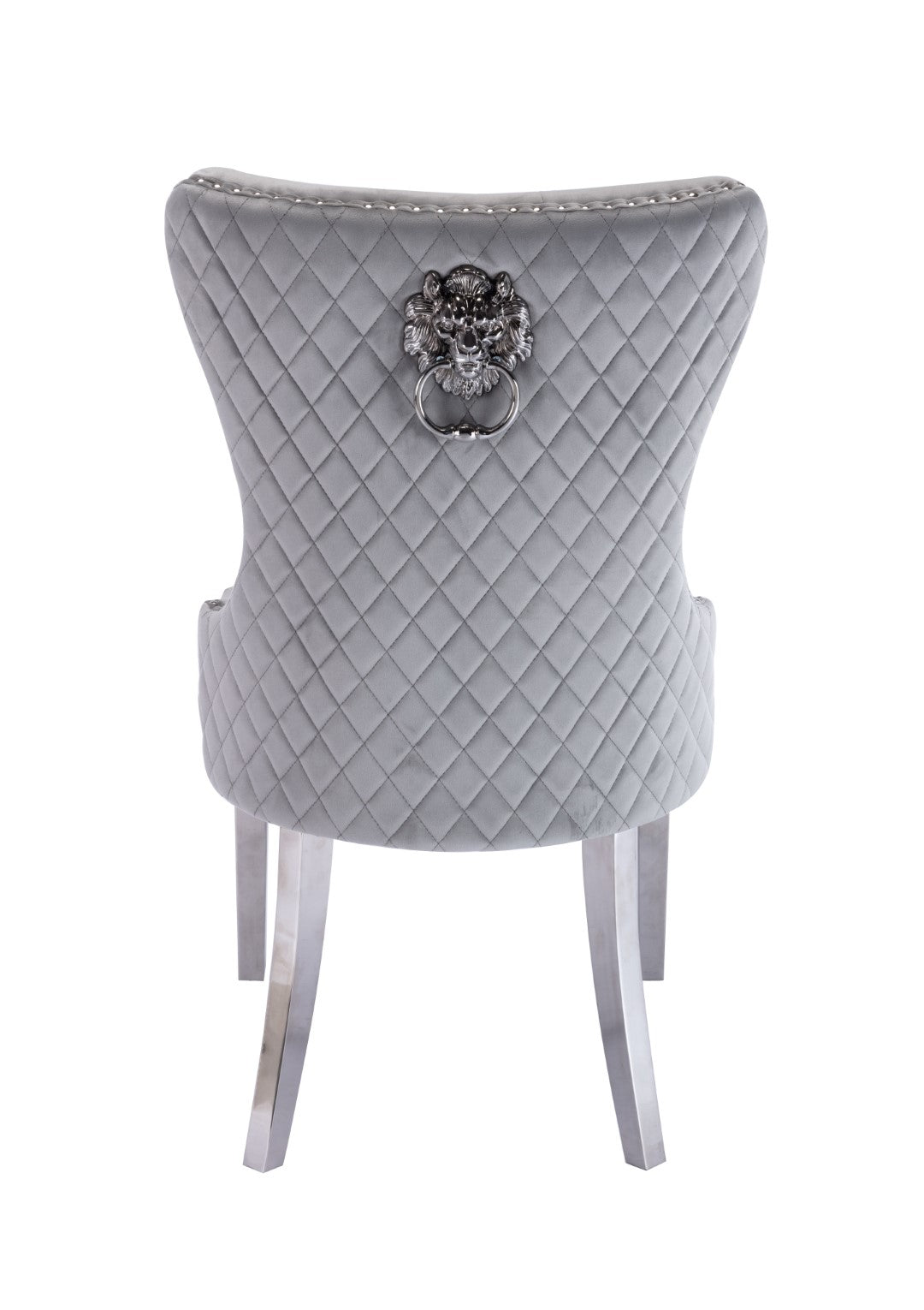 Simba Stainless Steel 2 Piece Chair Finish with Velvet Fabric