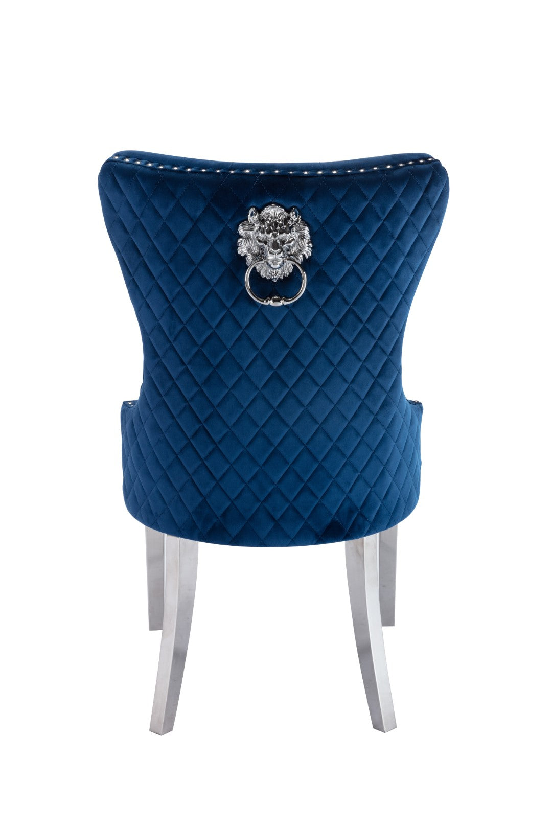 Simba Stainless Steel 2 Piece Chair Finish with Velvet Fabric