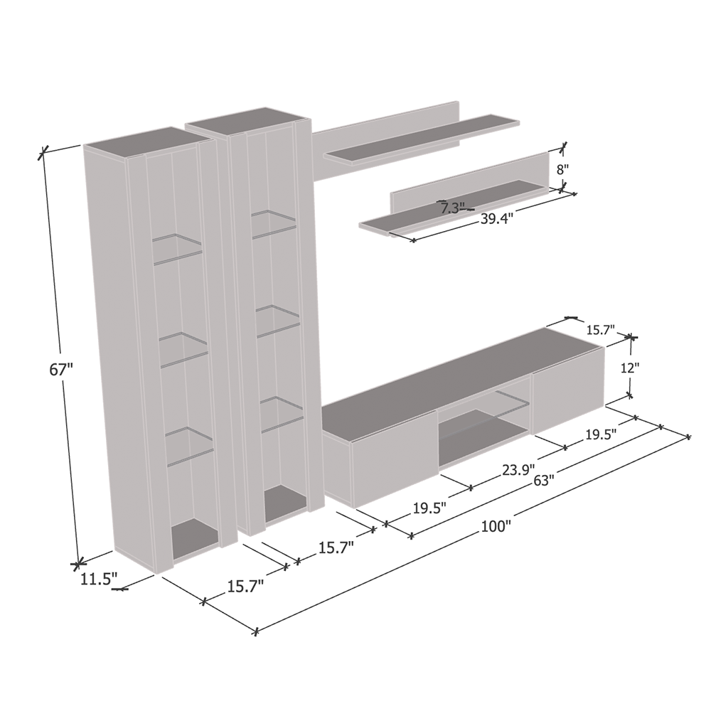 Fly A 33TV Floating Entertainment Center