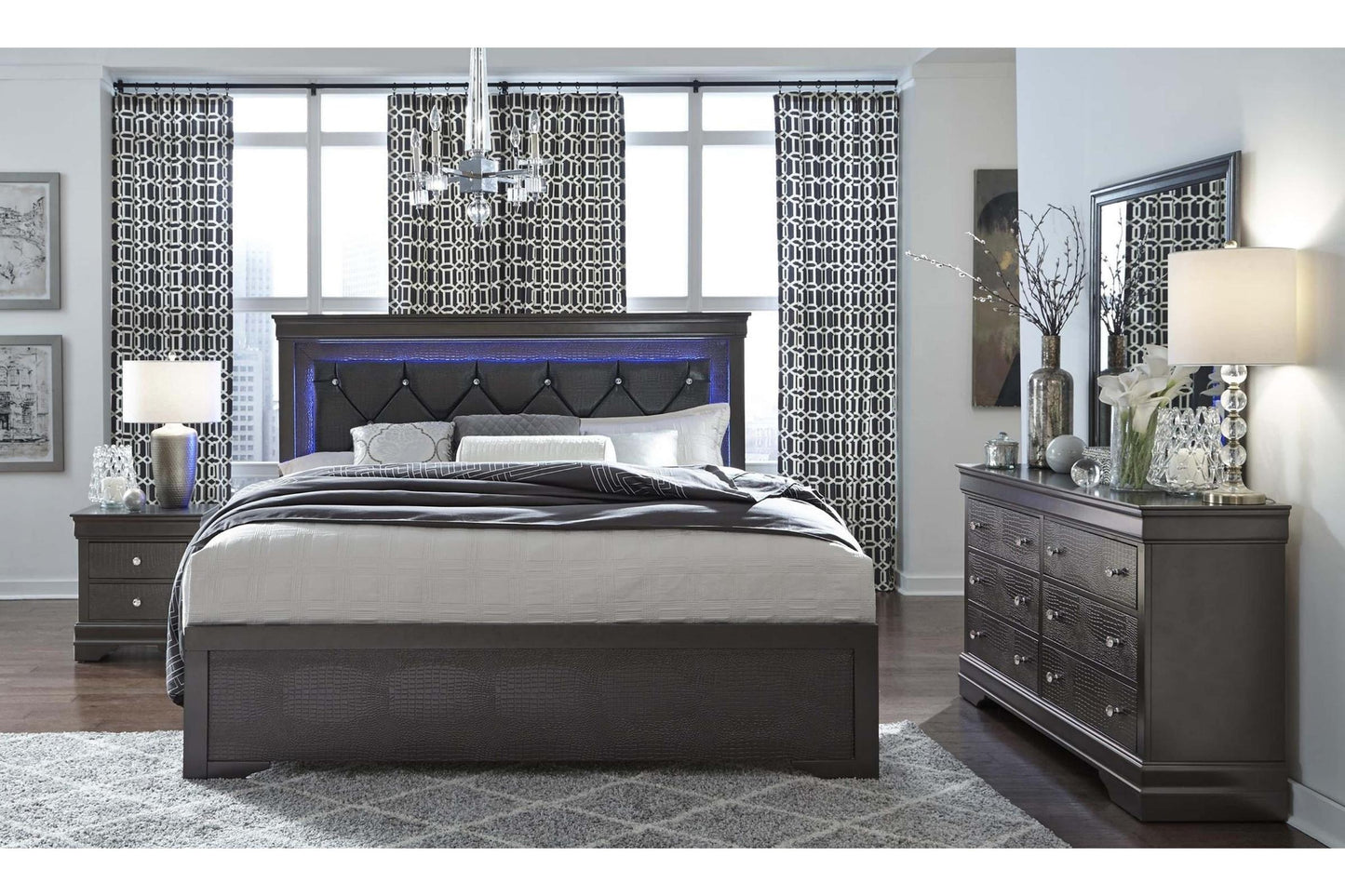 Pompei Metallic Bedroom Set