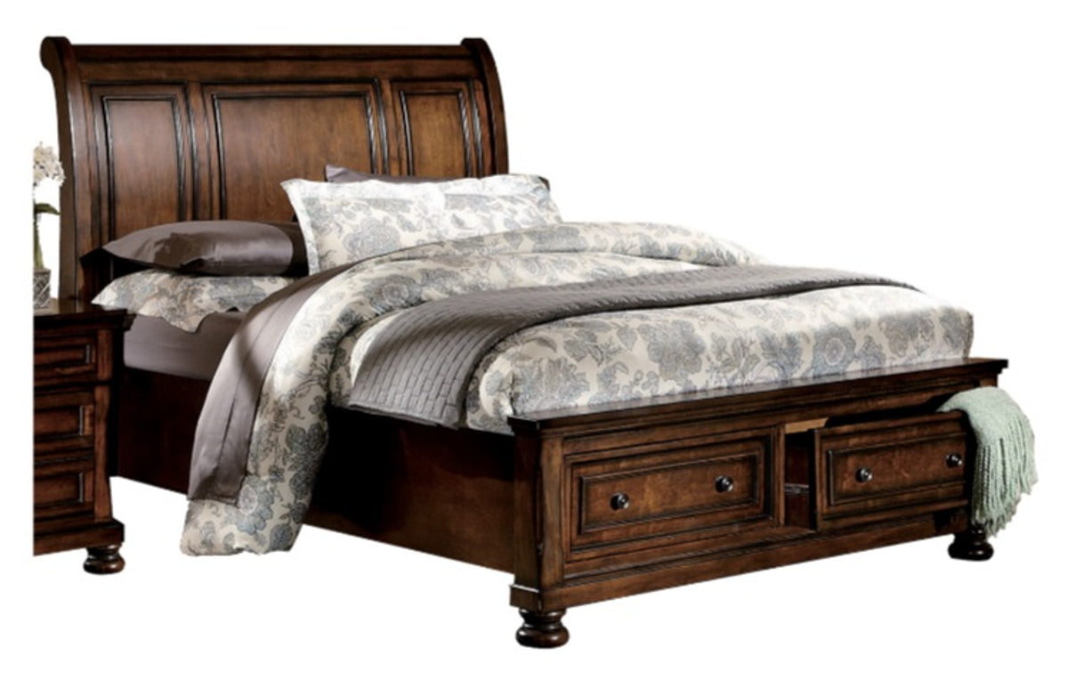 Homelegance Cumberland King Sleigh Platform Bed with Footboard Storage in Brown Cherry 2159K-1EK* image