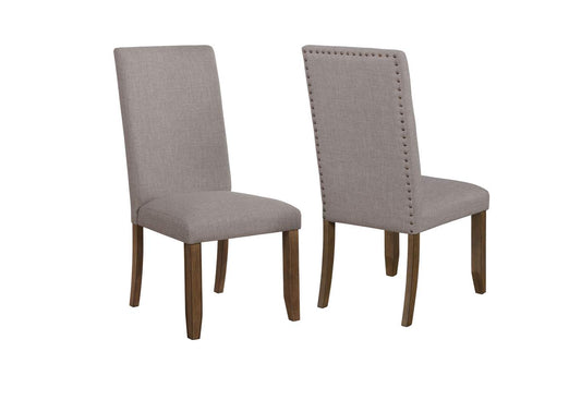 Crown Mark Manning Side Dining Chair in Brown/Grey (Set of 2) image