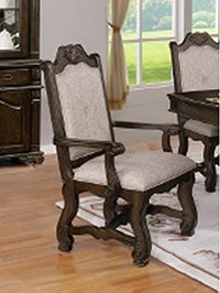 Crown Mark Neo Renaissance Arm Chair in Brown (Set of 2) image
