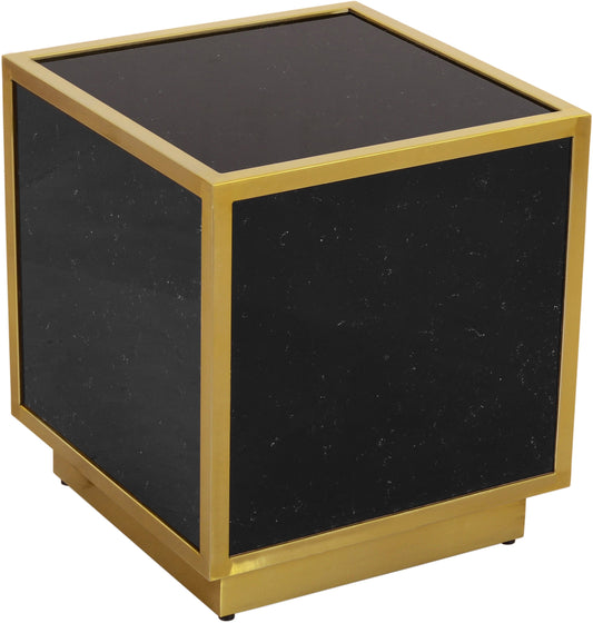 Glitz Black Faux Marble End Table