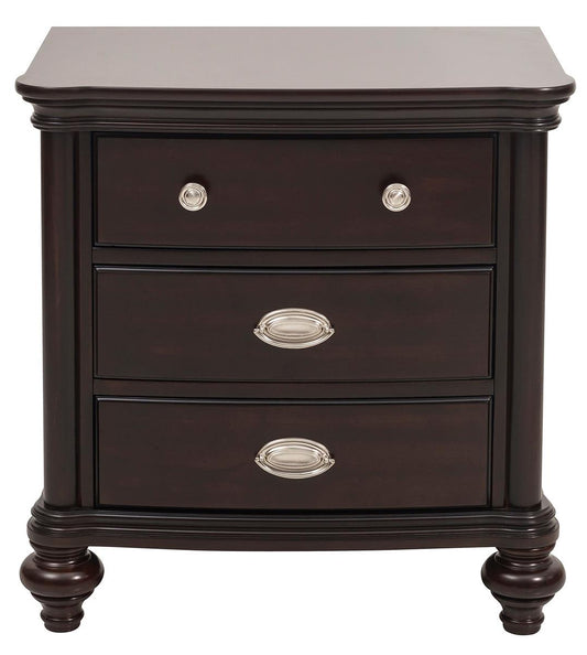 Homelegance Marston 3 Drawer Nightstand in Dark Cherry 2615DC-4 image