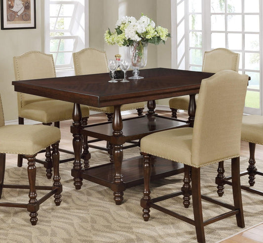 Crown Mark Langley Counter Height Table in Dark Brown image