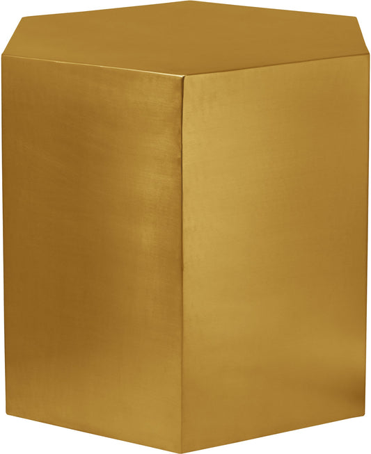 Hexagon Brushed Gold End Table