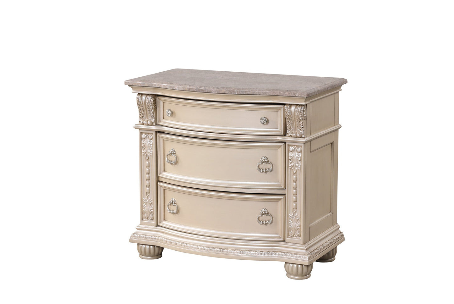 Galaxy Home Roma Traditional Style Nightstand made with Wood Gold Wood