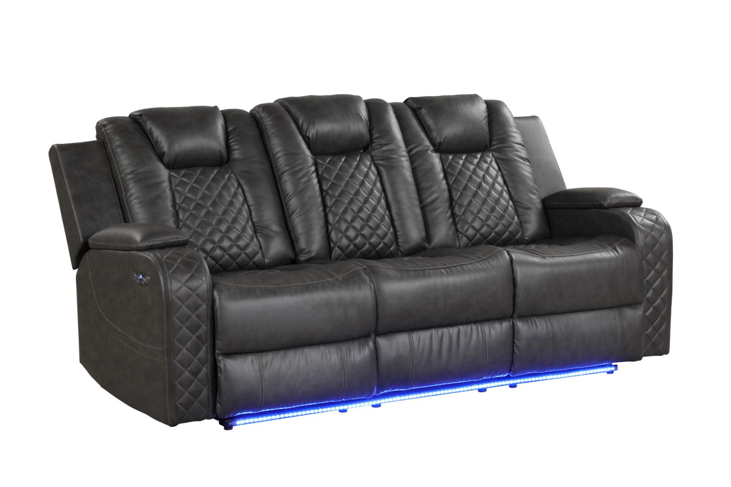 Benz LED & Power Reclining Sofa Made with Faux Leather