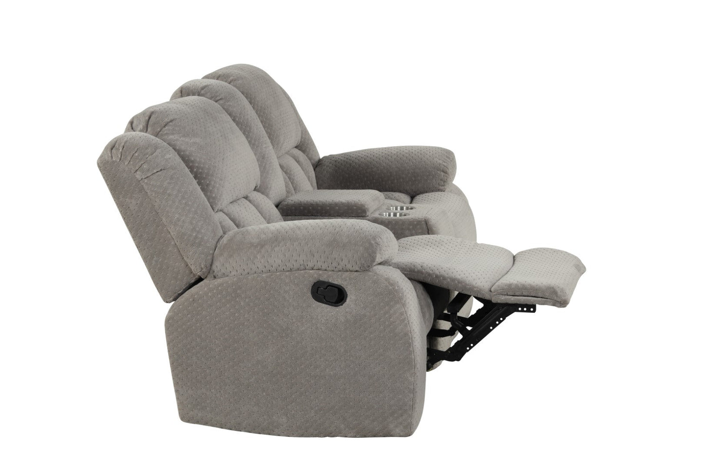 Armada Manual Reclining Loveseat Made with Chenille Fabric