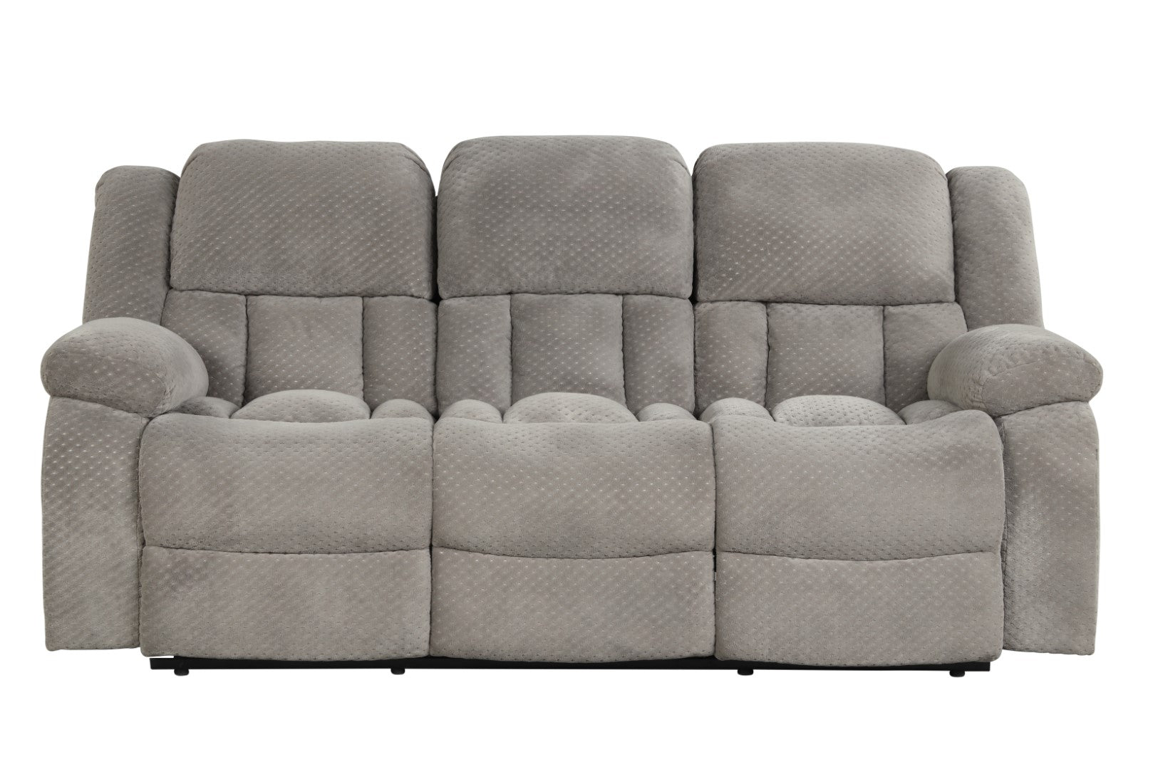 Galaxy Home Armada Manual Reclining Sofa Made with Chenille Fabric Ice Chenille Fabric